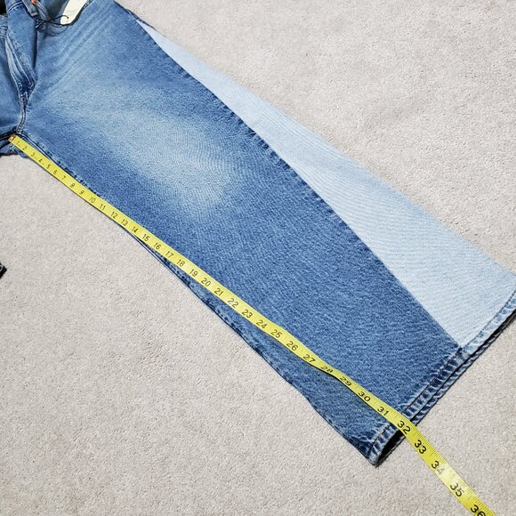 LEVI'S NWT Baggy Dad Pieced Jeans Wide Leg 100% Cotton 2-Tone Women's 29 x 32" - Picture 15 of 16